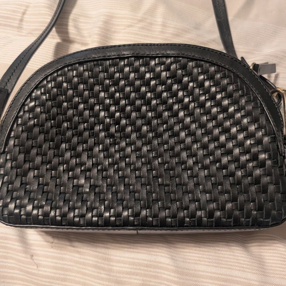 & Other Stories Woven black leather crossbody